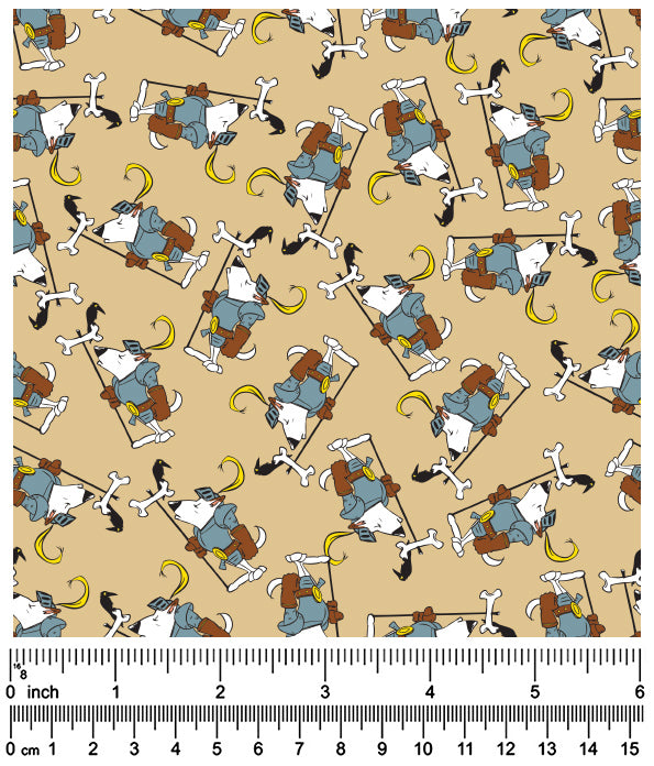F7098 Night In Shining Armor Doggie Fabric, Brown