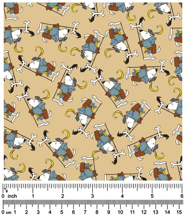 F7098 Night In Shining Armor Doggie Fabric, Brown
