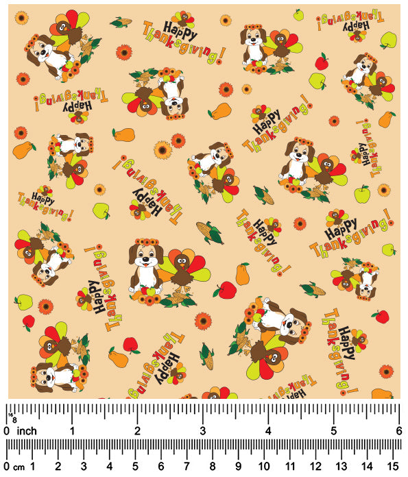 FA7181 Thanksgiving Doggie Fabric