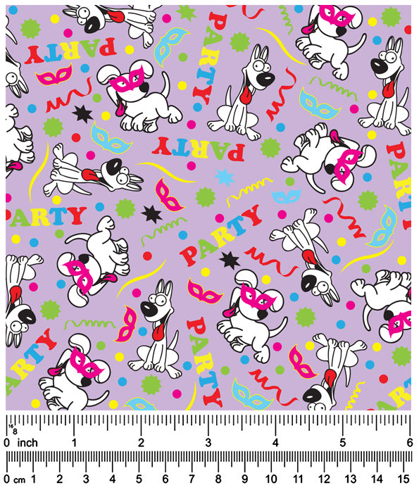 F7240 Party Doggie Fabric, Purple