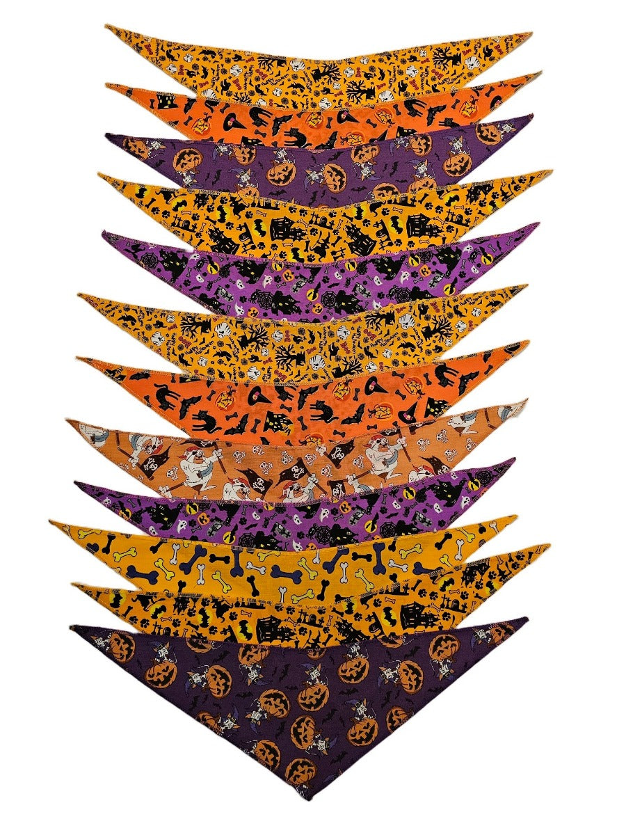 SPKS12 Bandanas Variety Pack Per Size - 12 assorted HALLOWEEN bandanas  