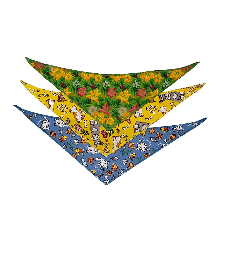 PKS10 60 Assorted SPRING SUMMER Tieback Dog Grooming Bandana/ Groomers  Bulk Package