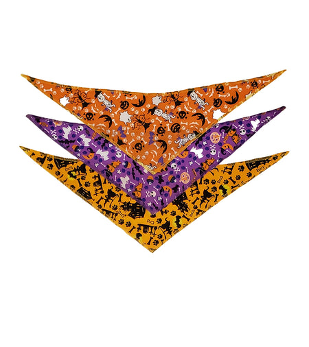 PKS12 60 Assorted HALLOWEEN Tieback Dog Grooming Bandanas / Groomers Bulk Package