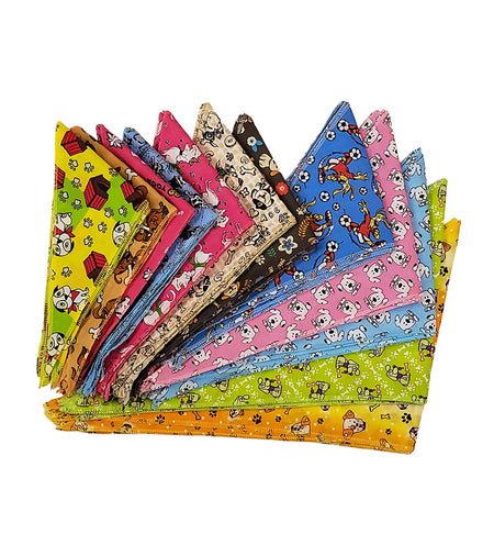 PKS3 60 Assorted Casual Tieback Dog Grooming Bandanas / Groomers Bulk Package