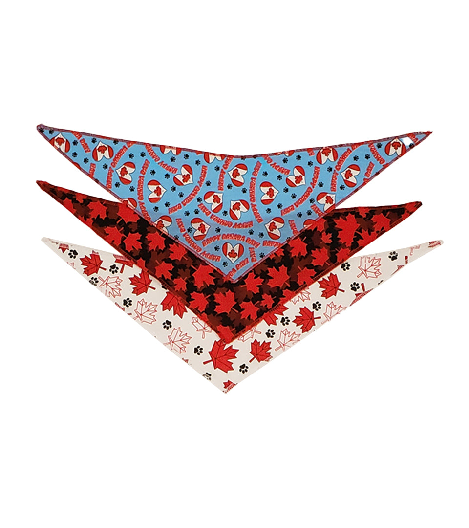 PKS5 60 Assorted CANADA DAY Tieback Dog Grooming Bandanas / Groomers Bulk Package