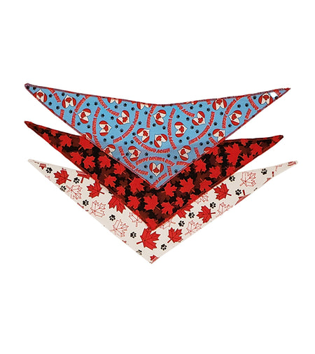 PKS5 60 Assorted CANADA DAY Tieback Dog Grooming Bandanas / Groomers Bulk Package