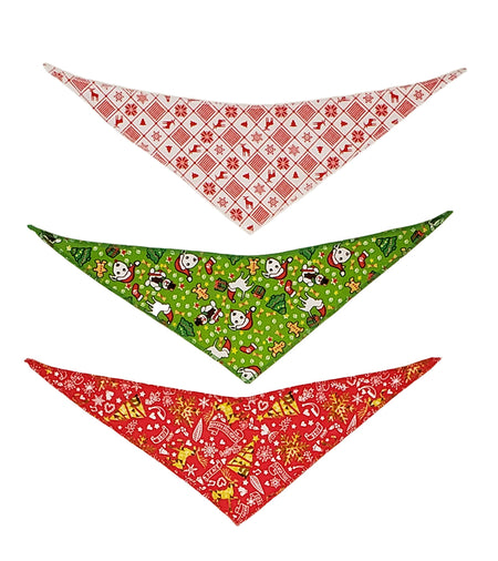 PKS6 60 Assorted CHRISTMAS WINTER Tieback Dog Grooming Bandanas / Groomers Bulk Package