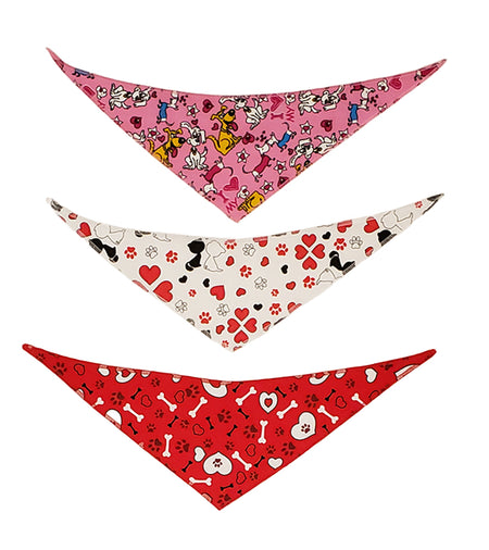 PKS7 60 Assorted VALENTINE'S DAY Tieback Dog Grooming Bandanas / Groomers Bulk Package