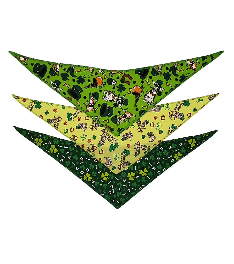PKS8 60 Assorted ST.PATRICK'S DAY Tieback Dog Grooming Bandanas / Groomers Bulk Package