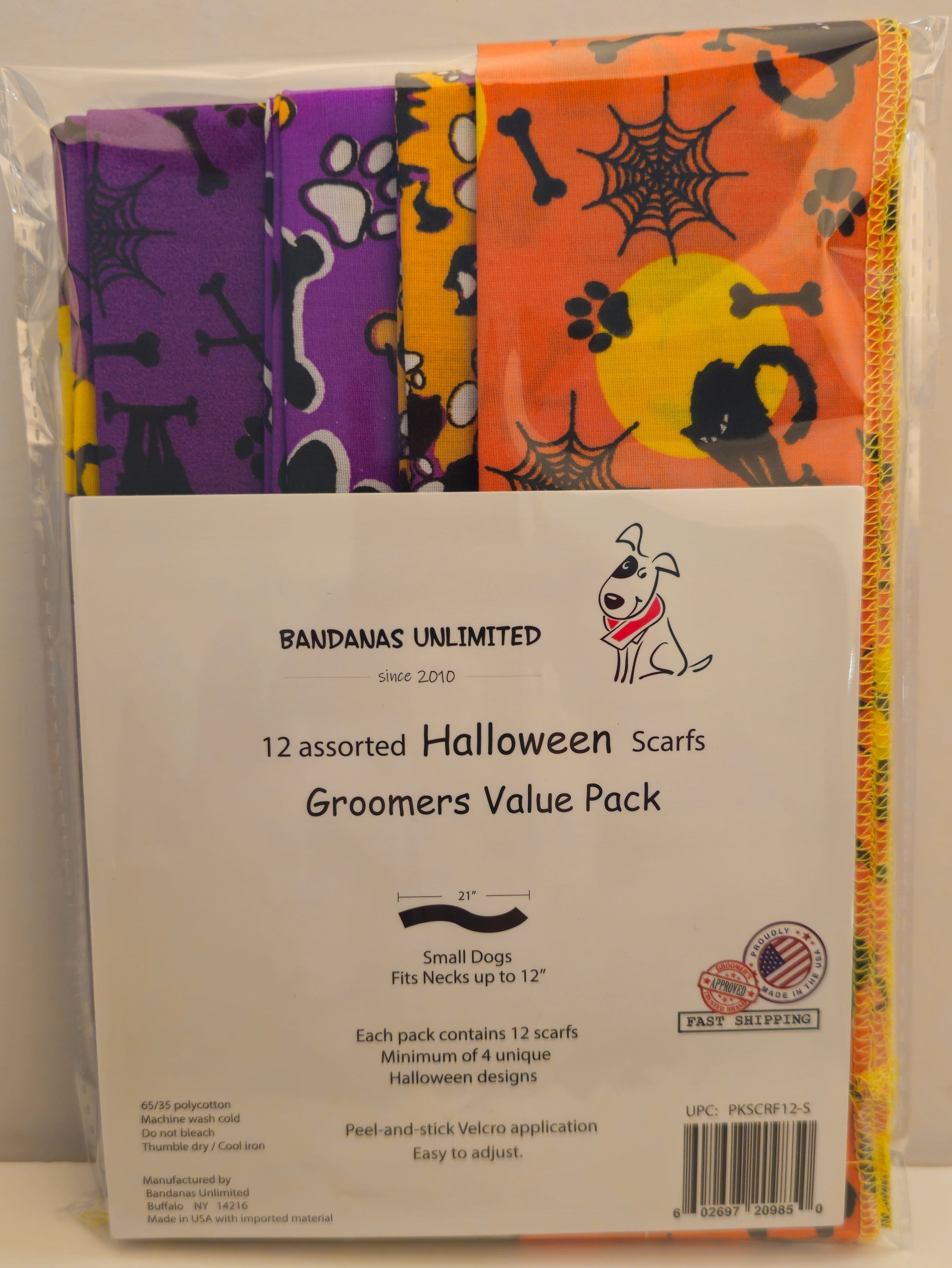 PKSCRF12 12 Assorted Halloween Scarf 