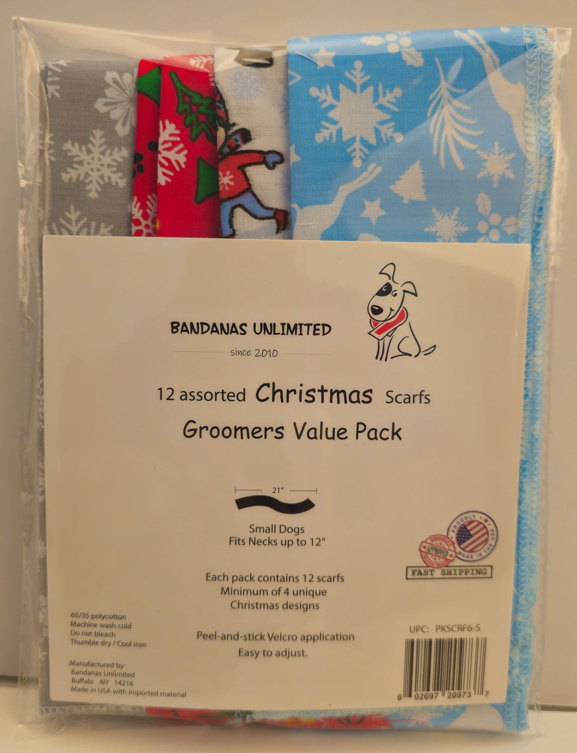 PKSCRF6 12 Assorted Christmas/Winter Scarf 