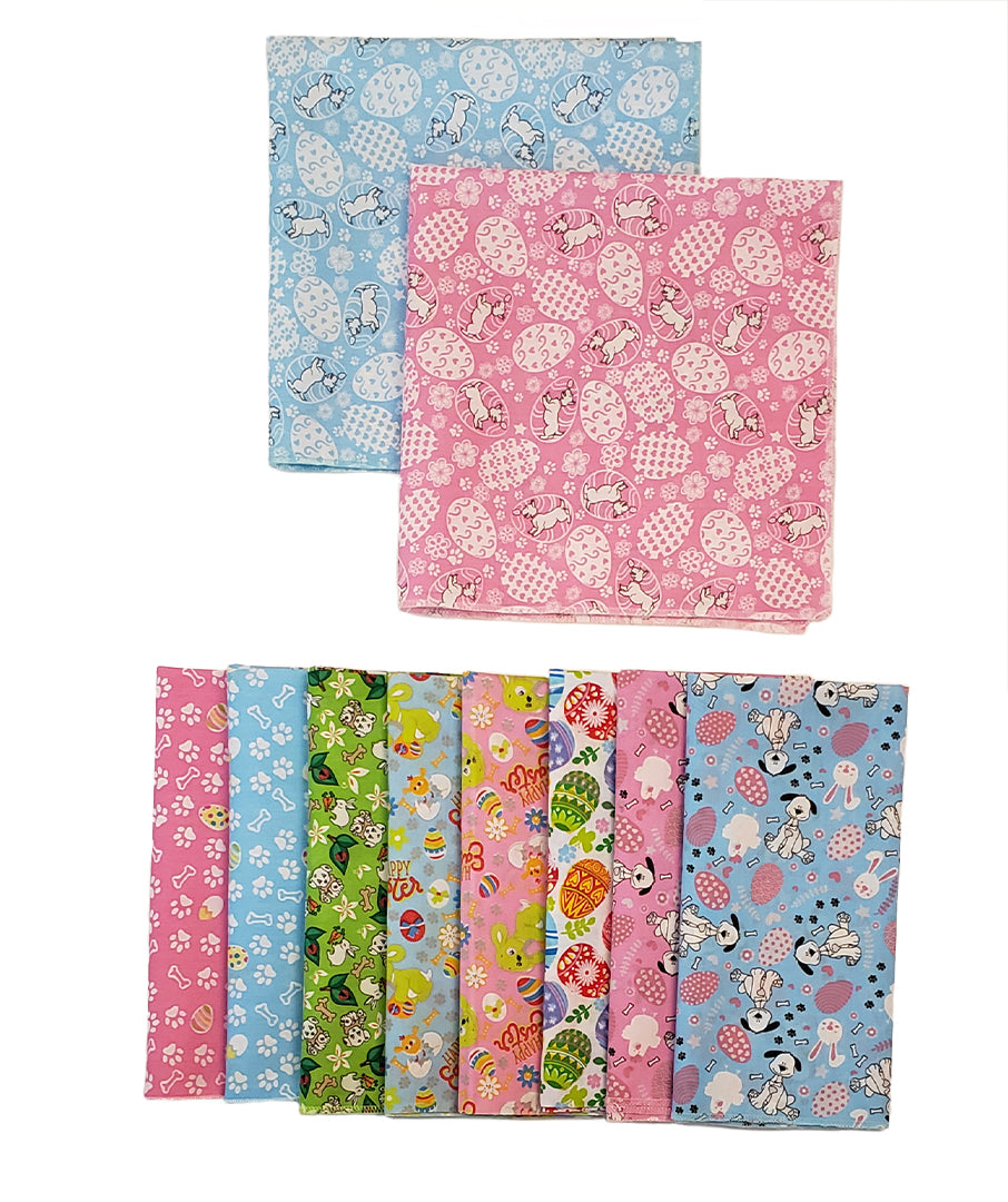 PKSQ9 12 Assorted EASTER Square Dog Grooming Bandanas / Groomers Bulk Package