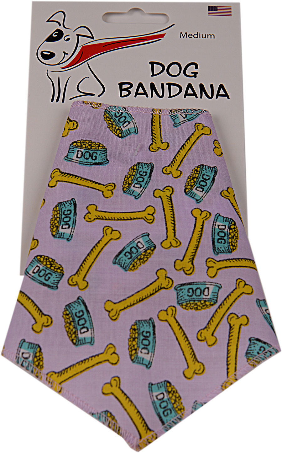 SA3105 Dog Food Bowl & Bone Bandana, Purple