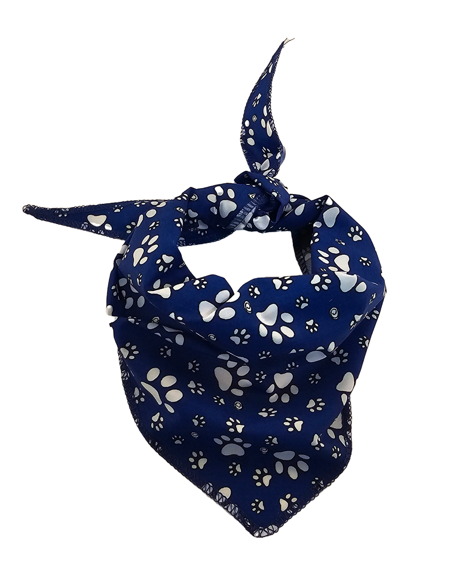 White Paws Tie-On Triangle Dog Bandana