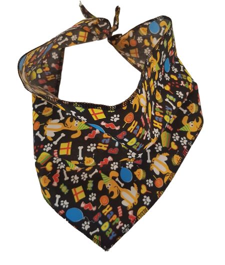 S3032 Happy Birthday Doggie Bandana, Black
