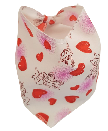 SA3035 Cupid & Hearts Doggie Bandana, White