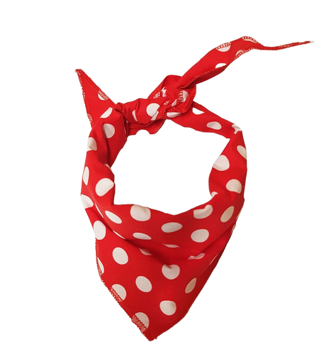 S3049 White Dots Doggie Bandana, Red