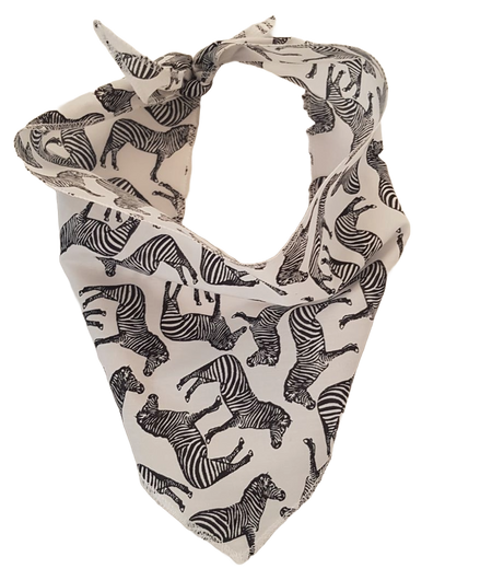 S3076 Zebra Doggie Bandana, White