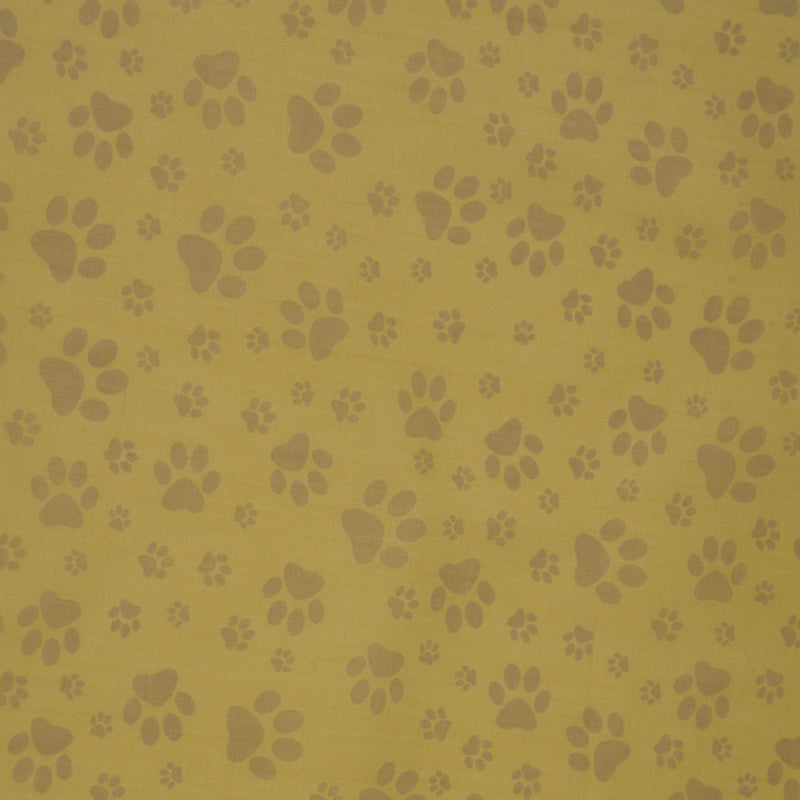 SQ3083 Brown Pawprints Bandana, Beige