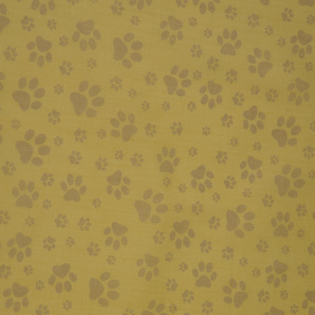 SQ3083 Brown Pawprints Bandana, Beige