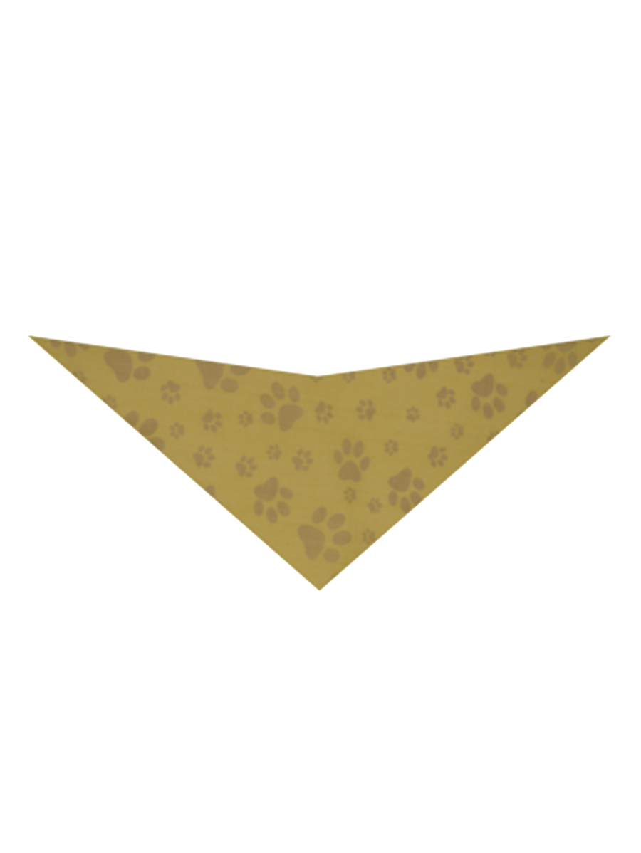 S3083 Brown Pawprints Bandana, Beige