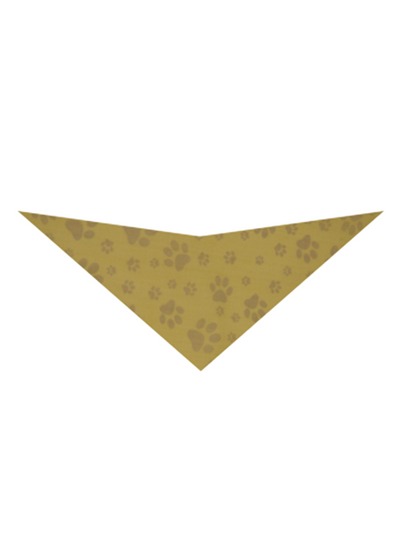 S3083 Brown Pawprints Bandana, Beige