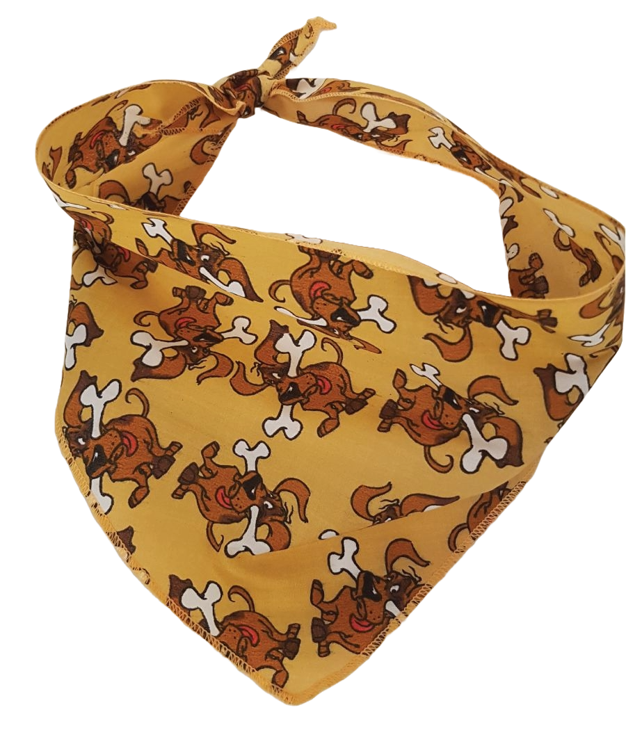 S3086 Happy Doggie With Bone Bandana, Brown