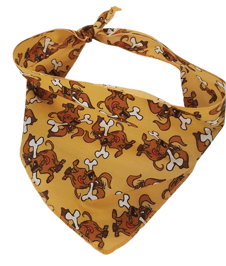 S3086 Happy Doggie With Bone Bandana, Brown