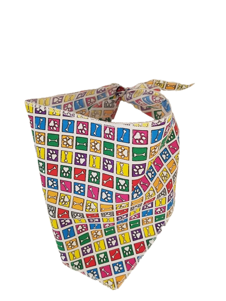 SA3099 Paws & Bones Colorful Bandana