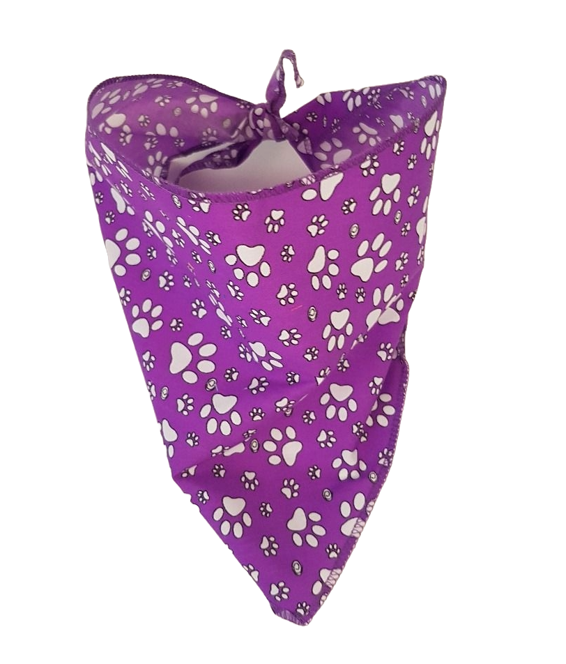 S3114 White Paws Bandana, Purple