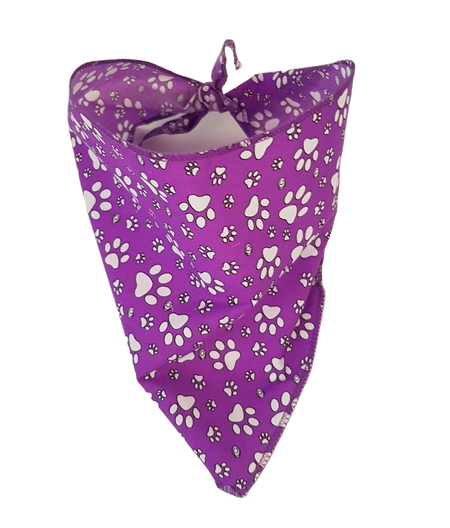 S3114 White Paws Bandana, Purple