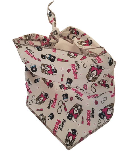 SA3118 Fashion Is My Passion Doggie Bandana, Grey