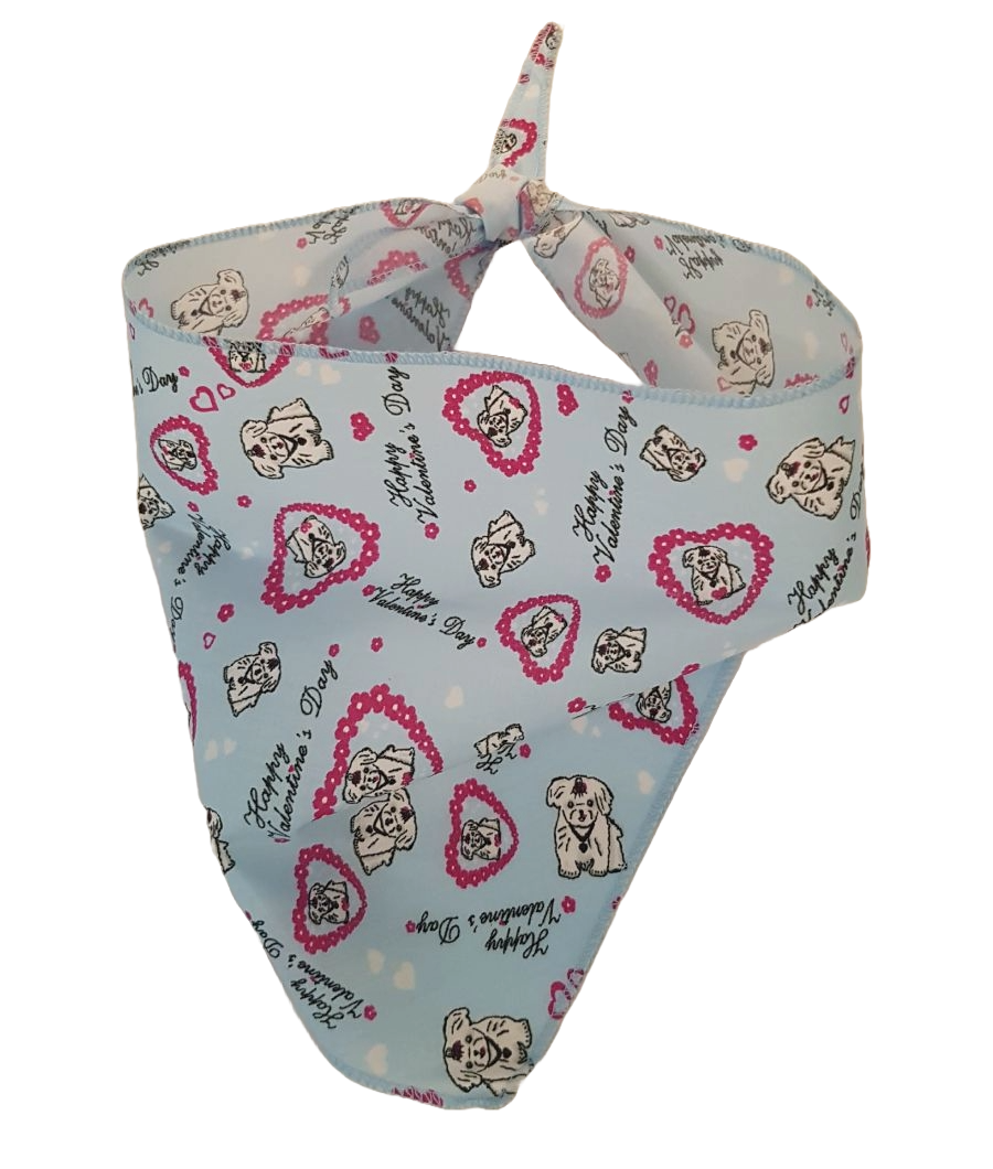 S3120 Valentine's Day Doggie Bandana, Blue