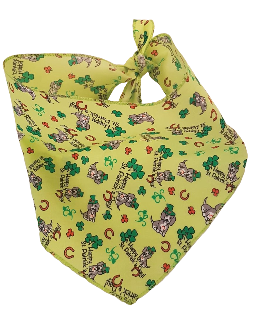 SA3121 Happy St. Patrick's Day Doggie Bandana, Green