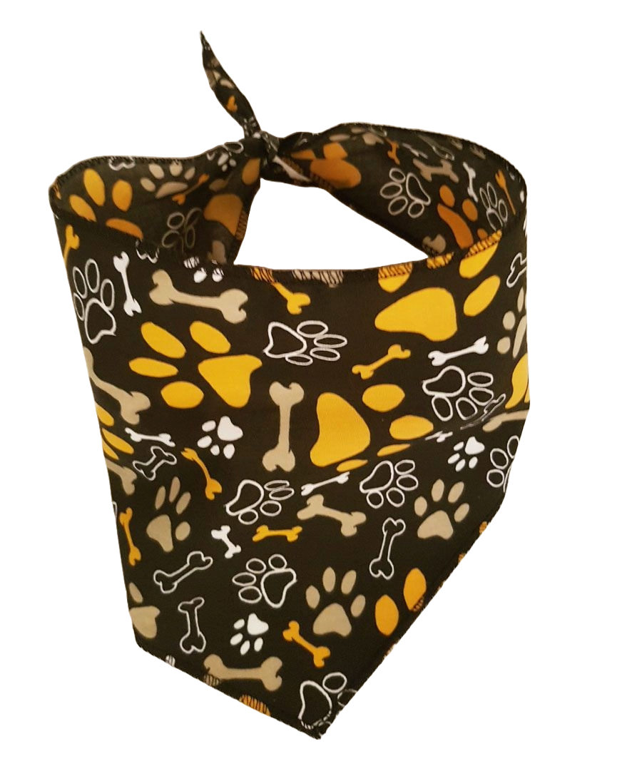 S3131 Paws & Bones Bandana, Black