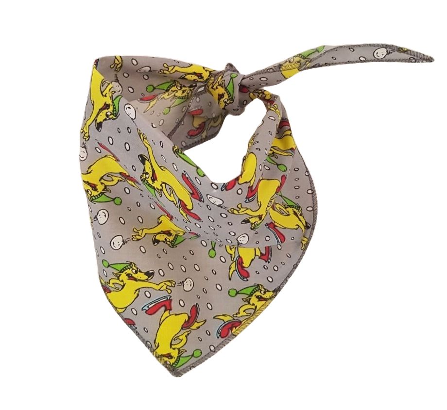 SA3133 Ice Skating Puppy Bandana, Grey