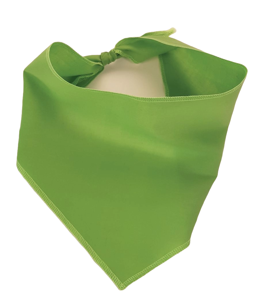 S3605 Black Logo Print, Lime Green Bandana
