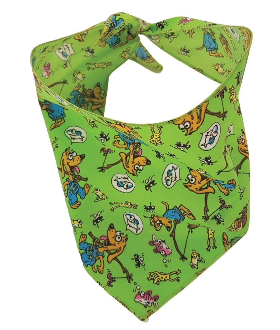 SA3158 Gone Fishing Doggie Bandana, Blue