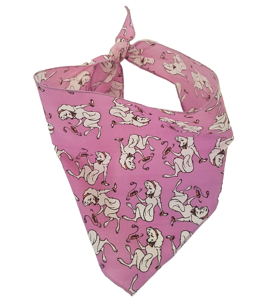 S3163 Pretty White Doggie Bandana, Purple