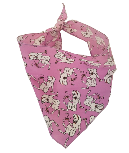 S3163 Pretty White Doggie Bandana, Purple