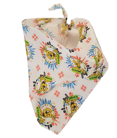 S3174 Travel Around The World Doggie Bandana, White