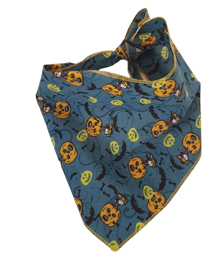 SA3178 Jack O Lantern Doggie Bandana, Blue