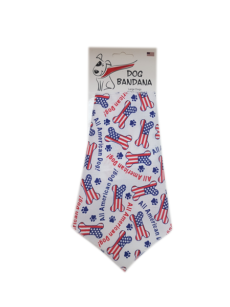 S3184 All American Dog Bandana, White