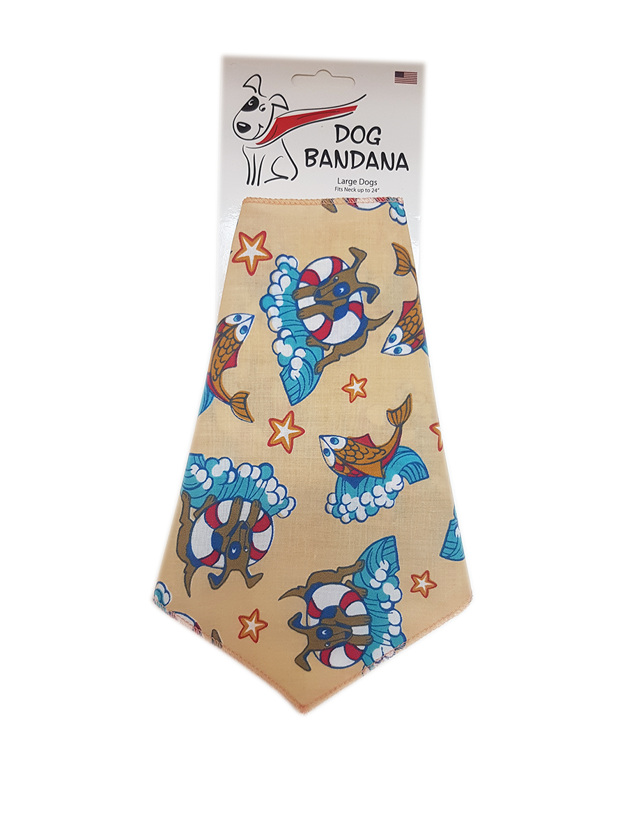 SA3187 - Nautical Beach Doggy Bandana, Orange