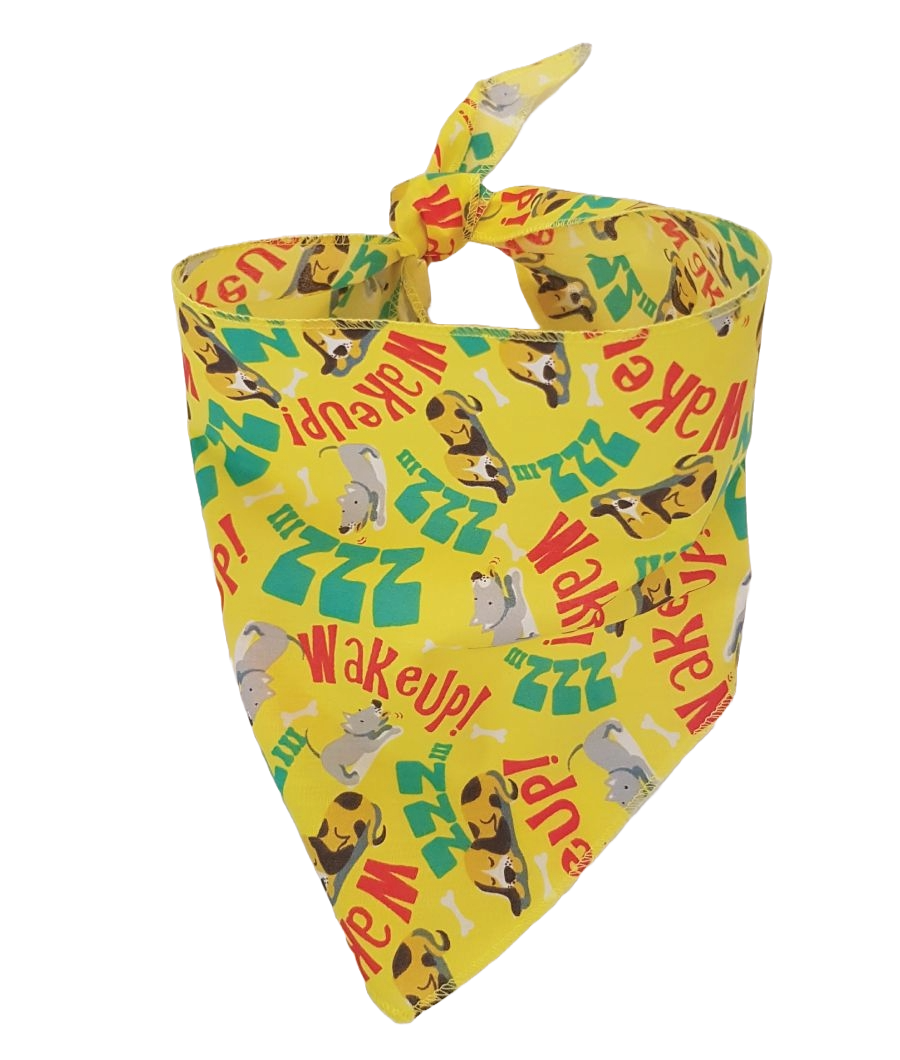 SA3191 Wake Up Sleepy Doggie Bandana, Yellow