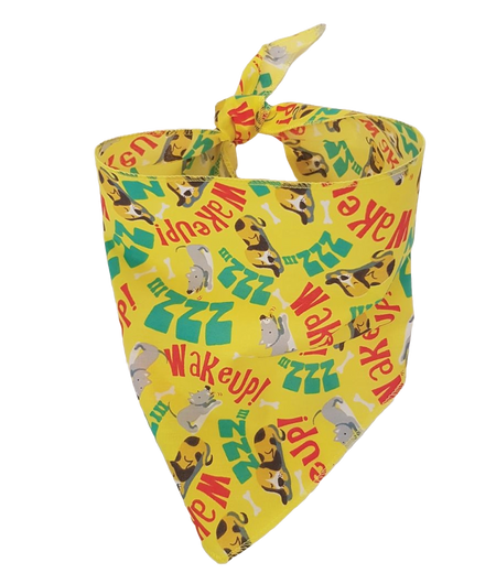 SA3191 Wake Up Sleepy Doggie Bandana, Yellow