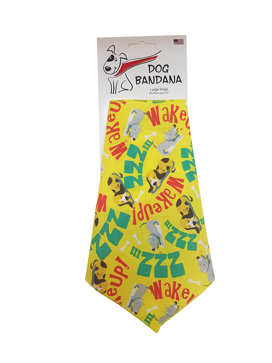 SA3191 Wake Up Sleepy Doggie Bandana, Yellow