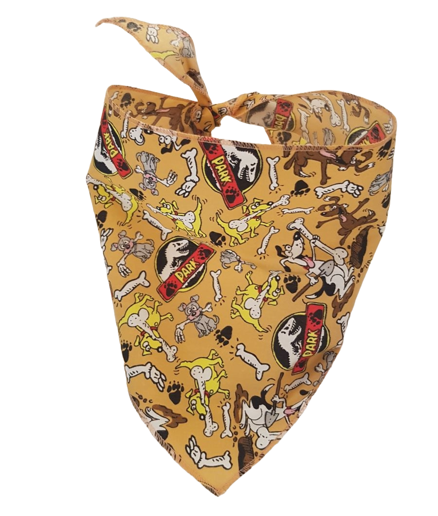S3192 Dogs Digging Up Dino Bones Funny Bandana, Brown