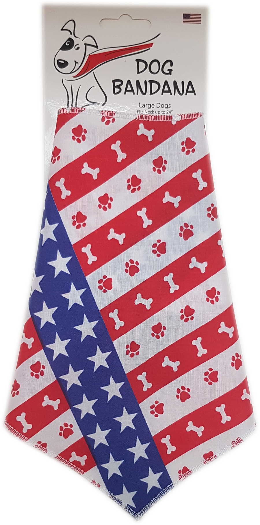 S3194 Stars & Pawprints Bandana, White