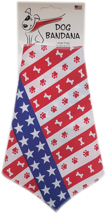S3194 Stars & Pawprints Bandana, White